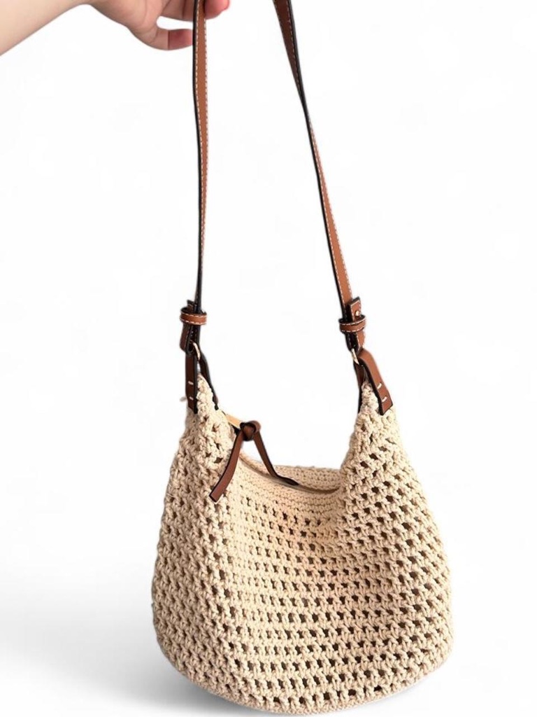 Woven Straw Hobo Shoulder Bag